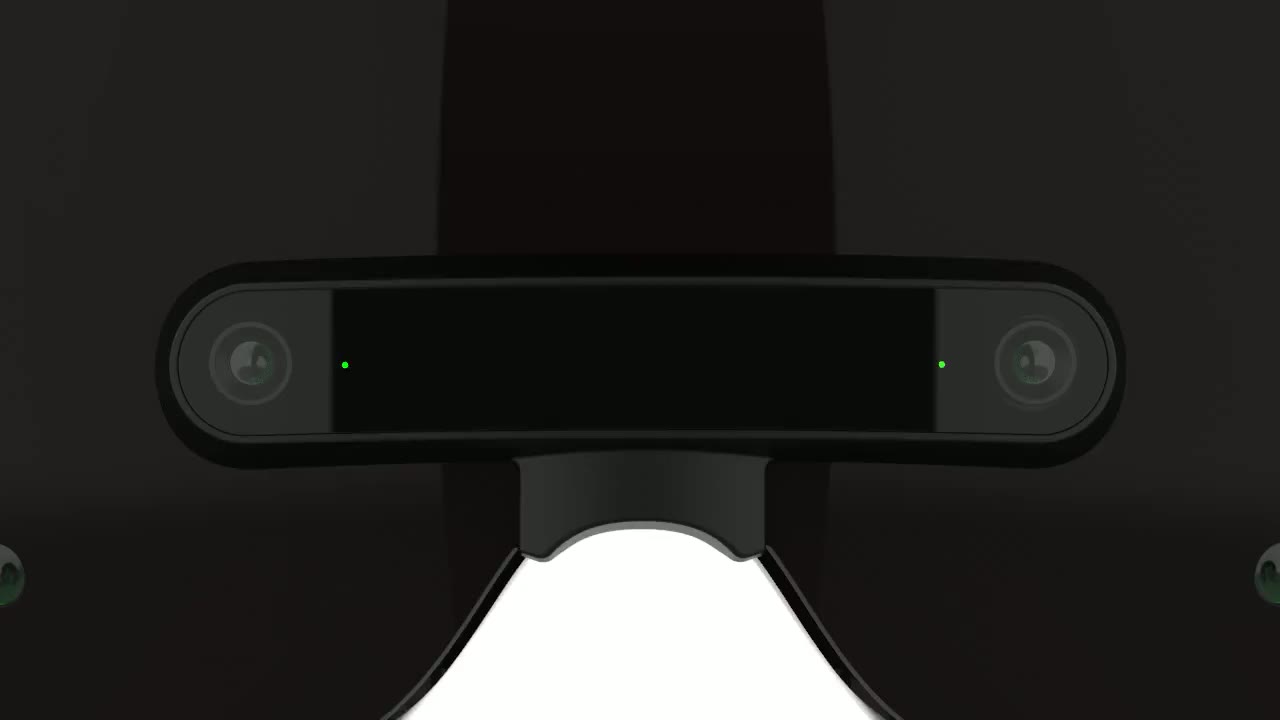 Photo: steamhardware.io Close-up of Arcturus Vision Camera's two lenses mounted on Steam Frame