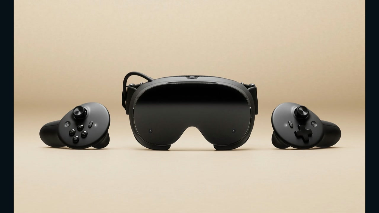 A side profile of a white Steam Frame headset.